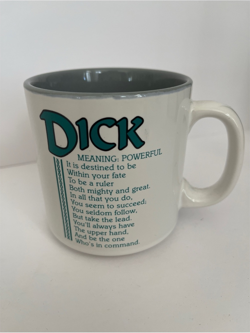 Vintage Papel Marci G Dick Name Ceramic Mug